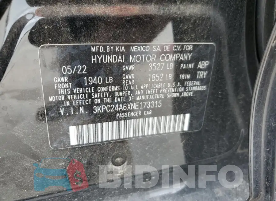 3KPC24A6XNE173315 Photo# 13