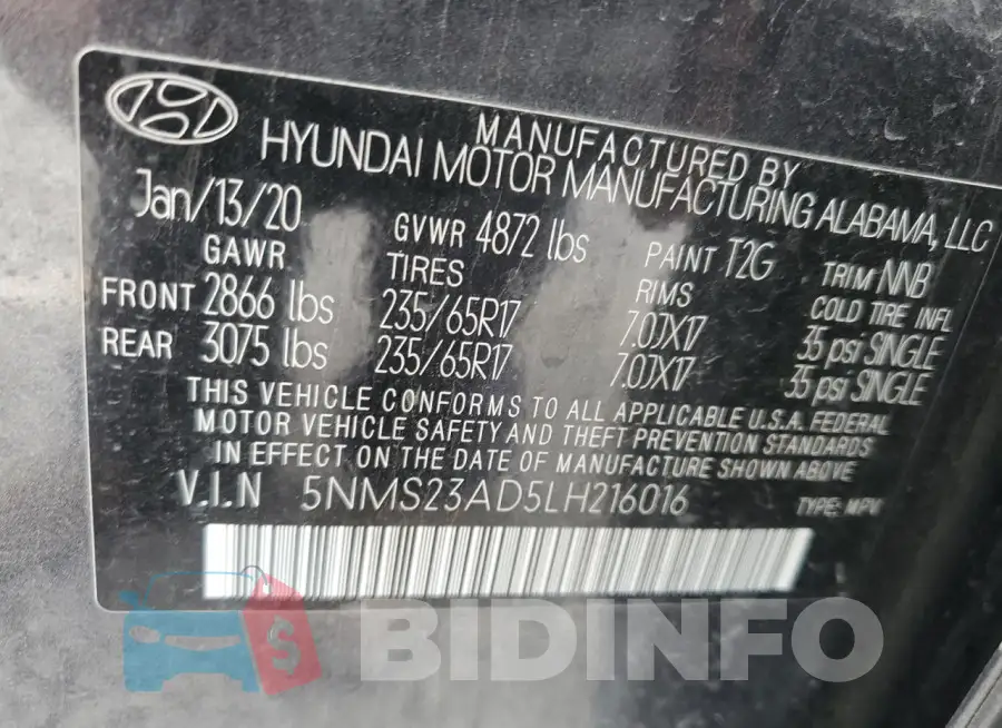 5NMS23AD5LH216016 Photo# 13