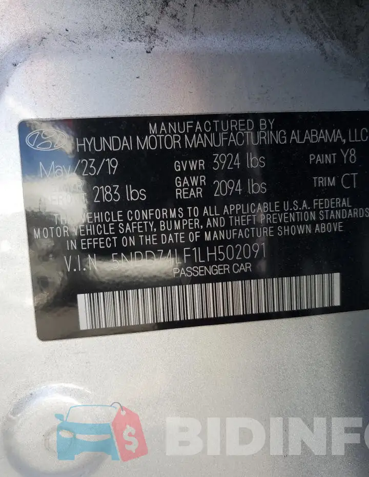 5NPD74LF1LH502091 Photo# 12
