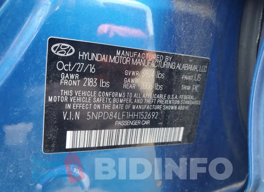 5NPD84LF1HH152692 Photo# 13