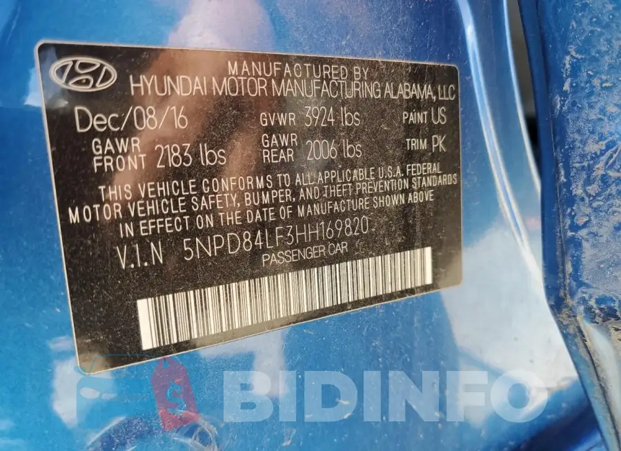 5NPD84LF3HH169820 Photo# 12