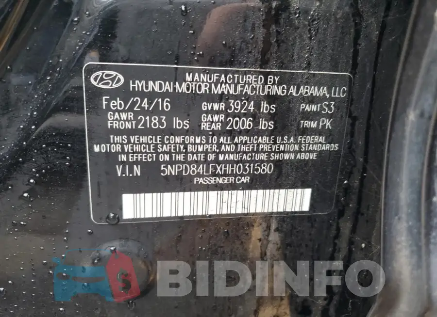 5NPD84LFXHH031580 Photo# 12