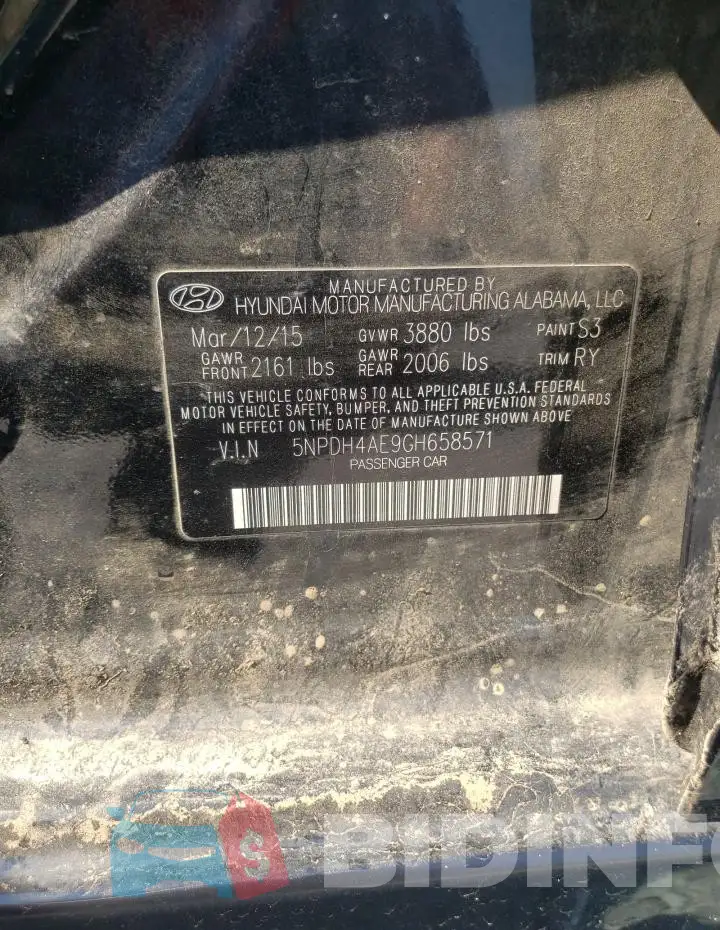 5NPDH4AE9GH658571 Photo# 13