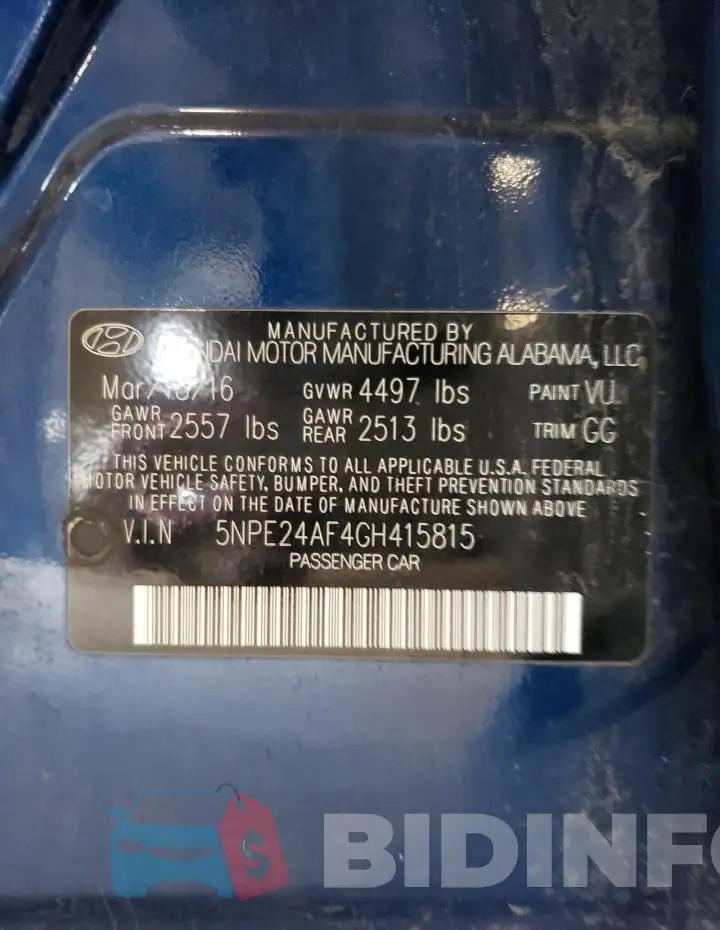 5NPE24AF4GH415815 Photo# 12