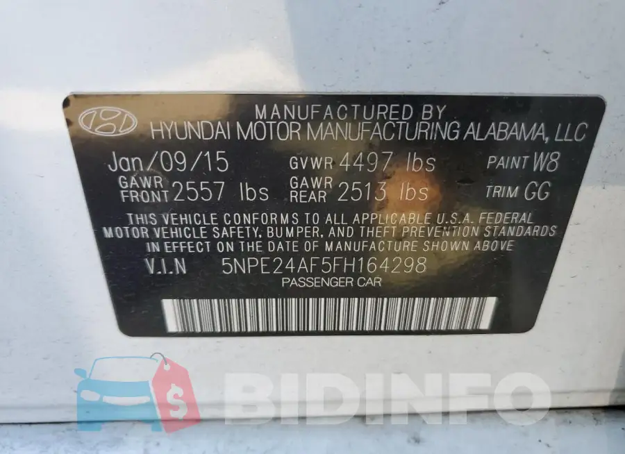 5NPE24AF5FH164298 Photo# 12