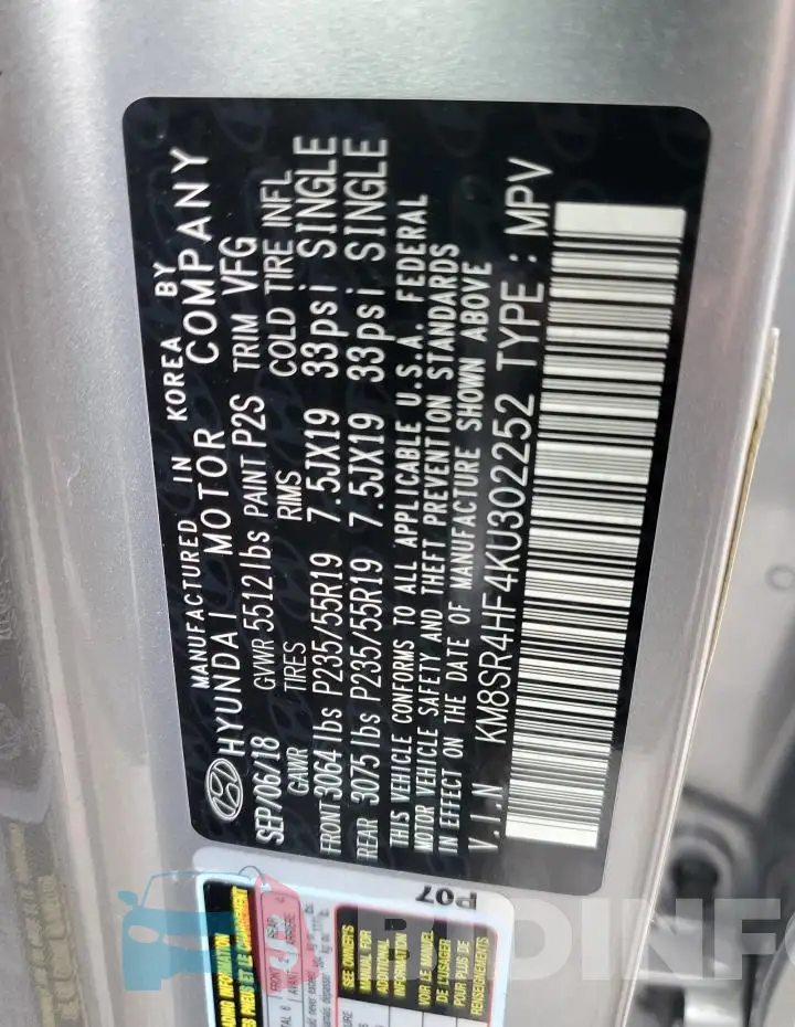 KM8SR4HF4KU302252 Photo# 13