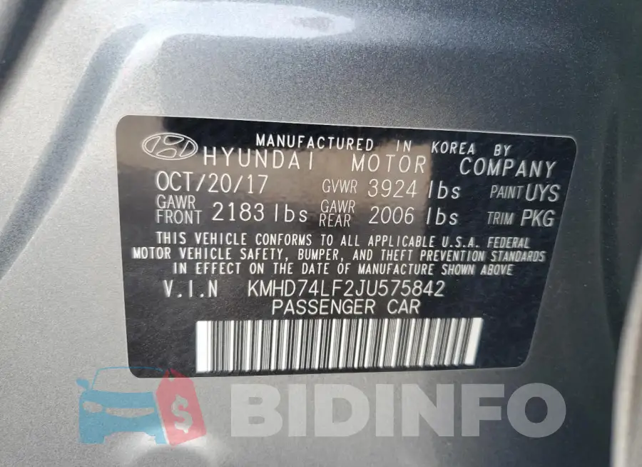 KMHD74LF2JU575842 Photo# 12