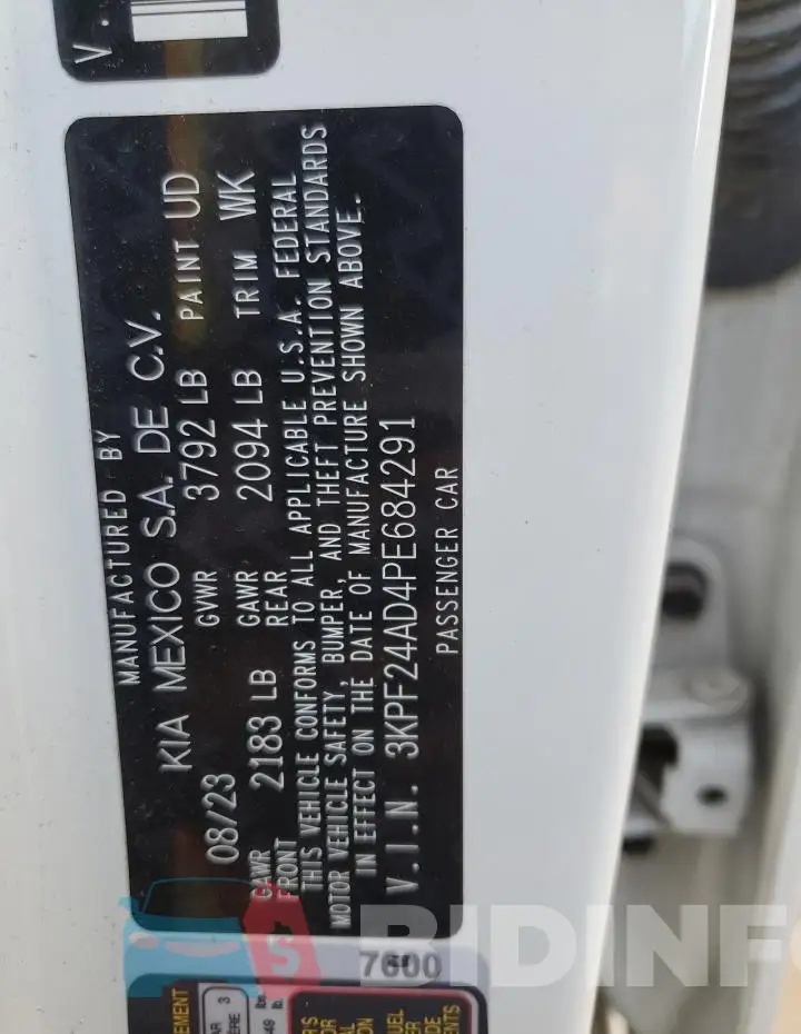 3KPF24AD4PE684291 Photo# 12