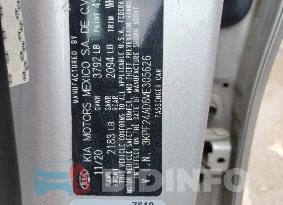 3KPF24AD6ME305626 Photo# 12