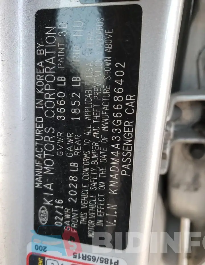 KNADM4A33G6686402 Photo# 12