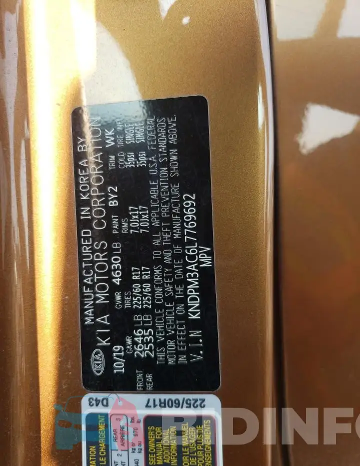 KNDPM3AC6L7769692 Photo# 13