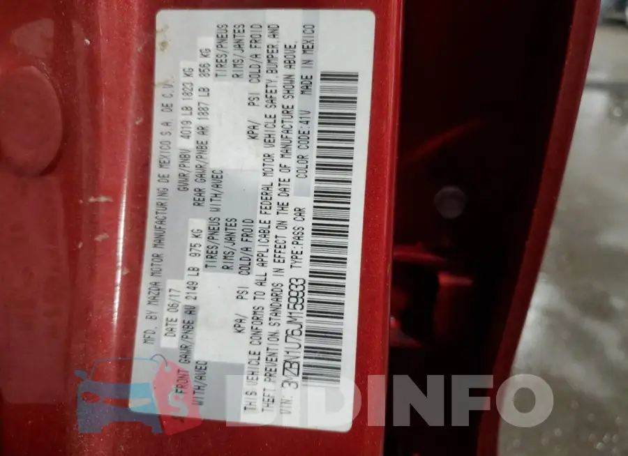 3MZBN1U76JM159933 Photo# 13