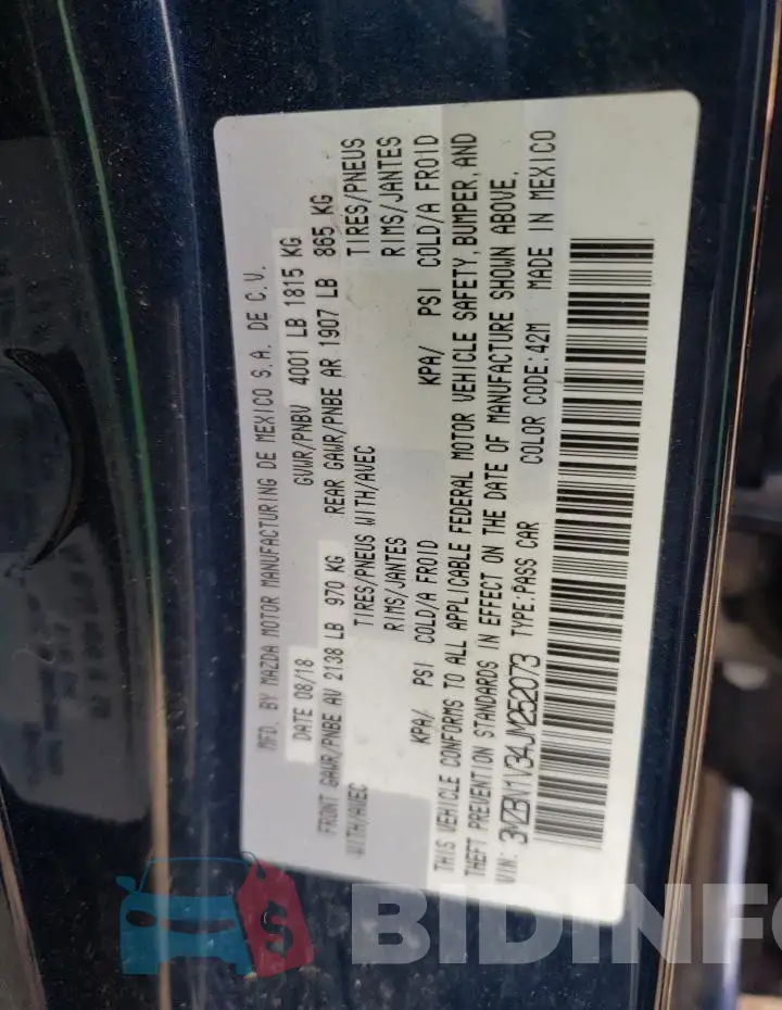3MZBN1V34JM252073 Photo# 12
