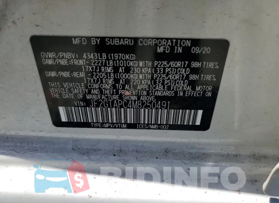 JF2GTAPC4M8250491 Photo# 13