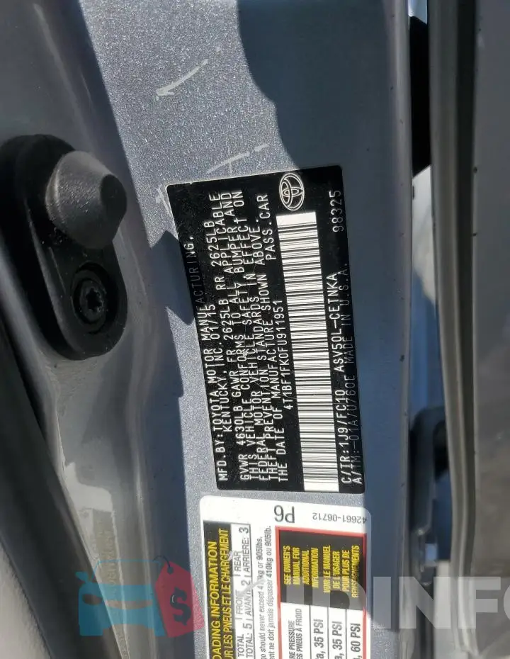 4T1BF1FK0FU911951 Photo# 12