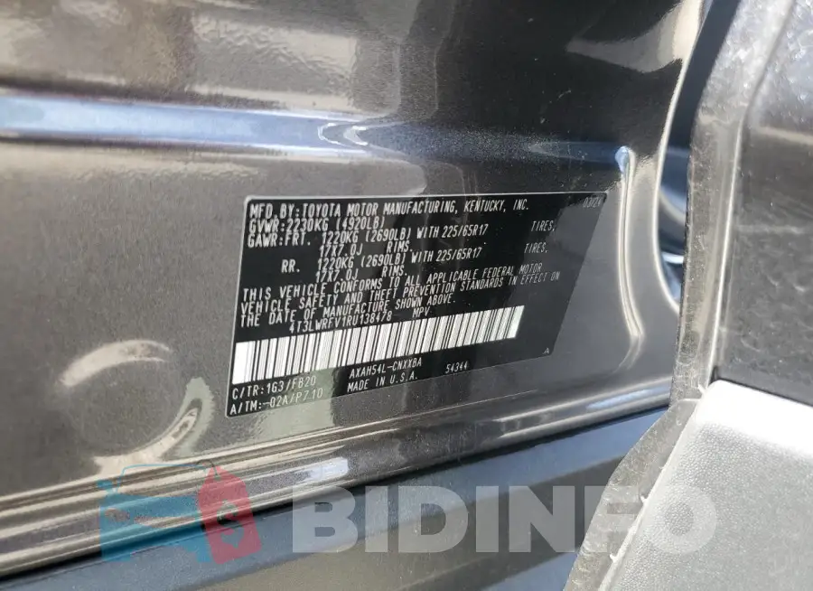 4T3LWRFV1RU138478 Photo# 13