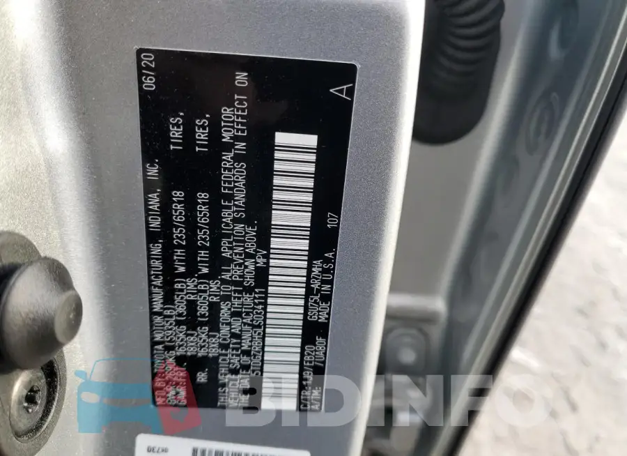 5TDGZRBH5LS034111 Photo# 14