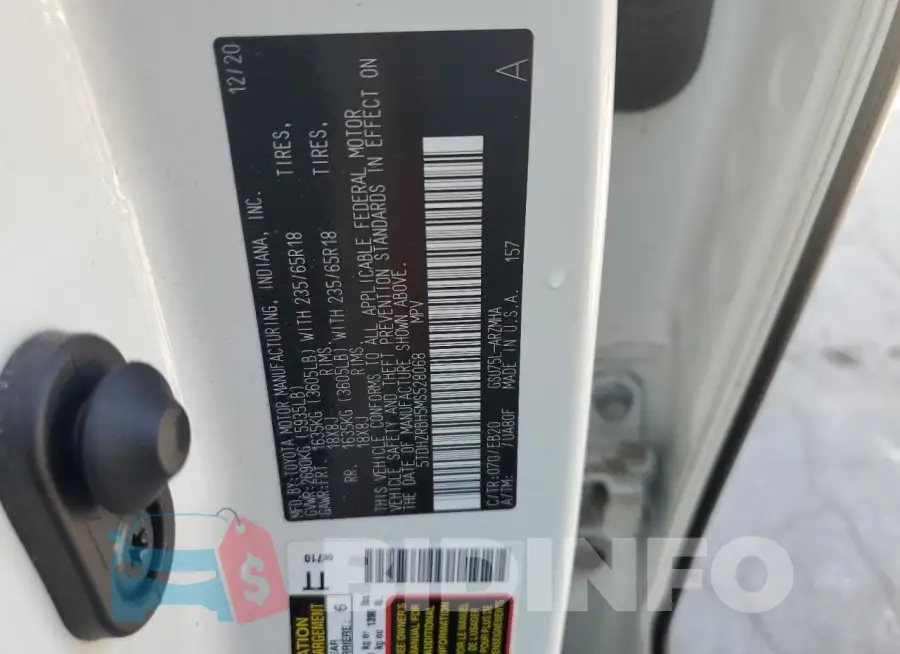 5TDHZRBH5MS528068 Photo# 13