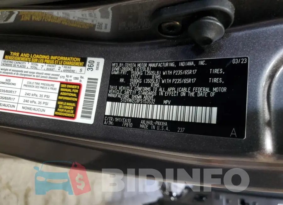 5TDYRKEC8PS153532 Photo# 13