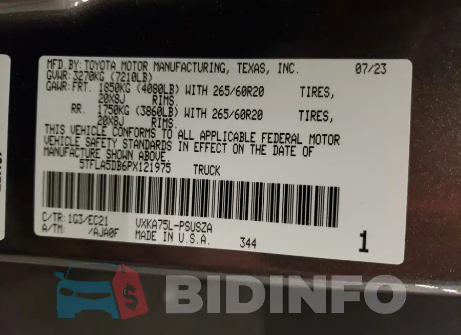 5TFLA5DB6PX121975 Photo# 12