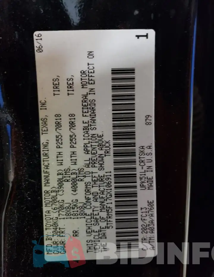 5TFRM5F17GX106911 Photo# 12