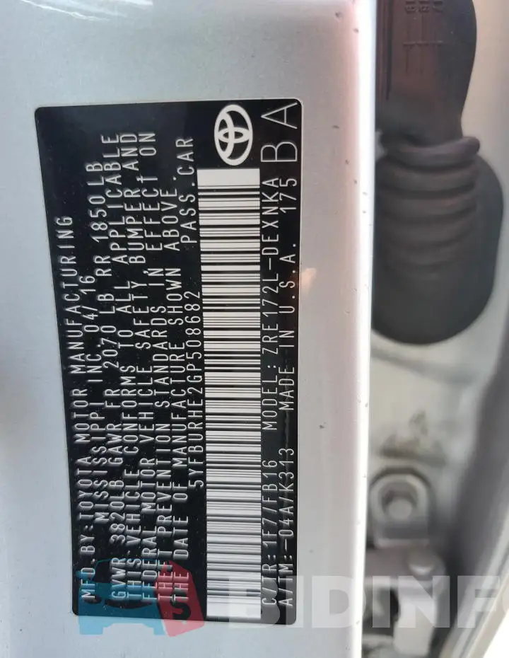 5YFBURHE2GP508682 Photo# 12