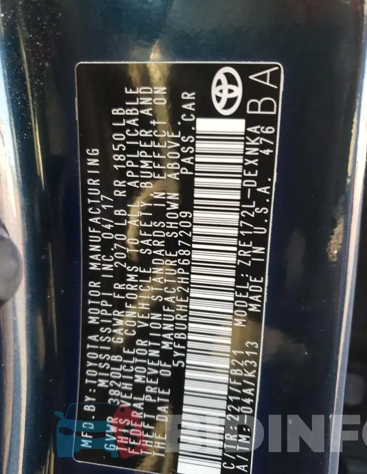 5YFBURHE2HP687209 Photo# 12