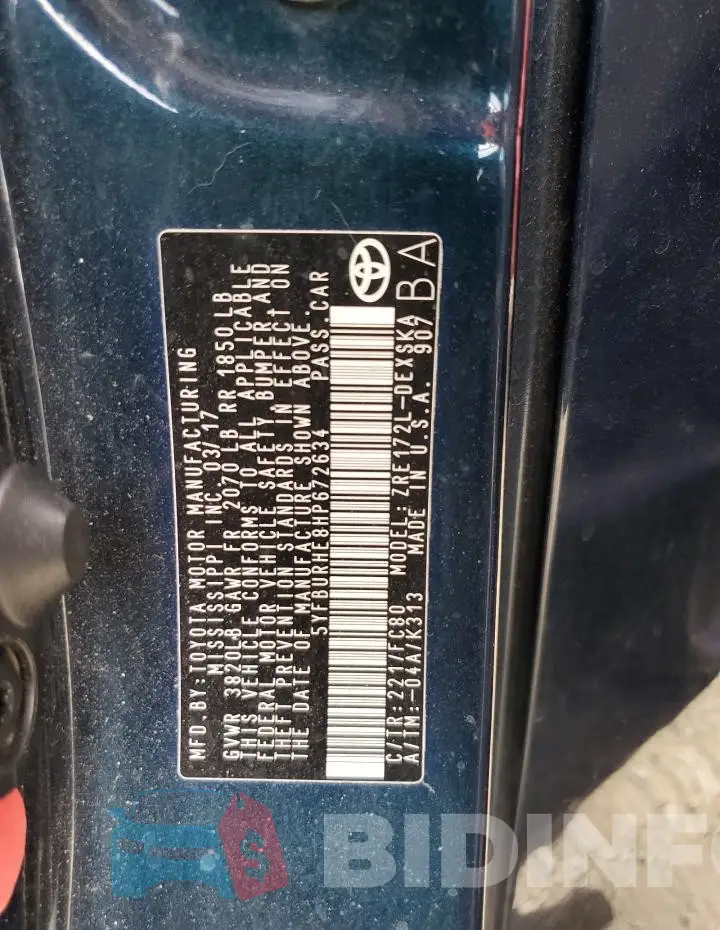 5YFBURHE8HP672634 Photo# 13