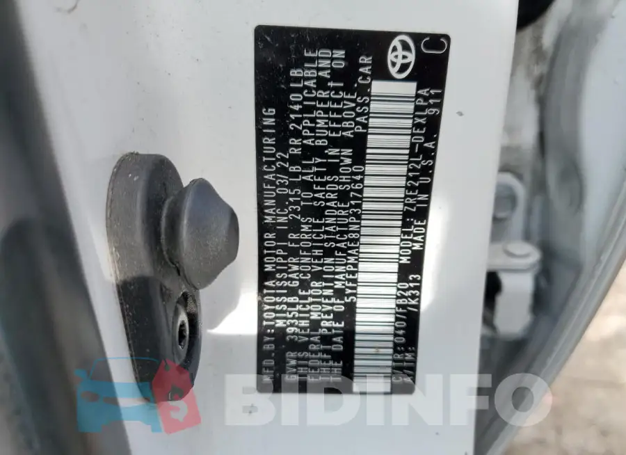 5YFEPMAE8NP317640 Photo# 12