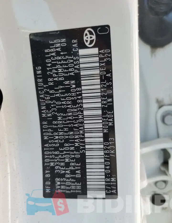 5YFEPMAE9MP258418 Photo# 12