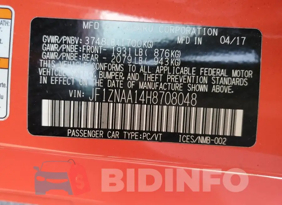 JF1ZNAA14H8708048 Photo# 12