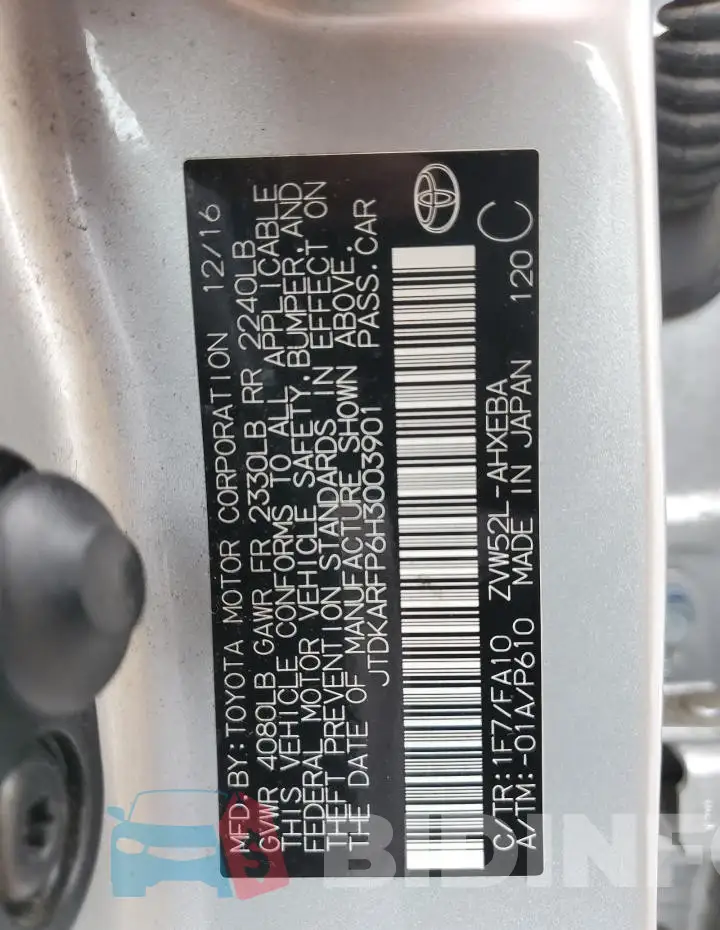 JTDKARFP6H3003901 Photo# 12