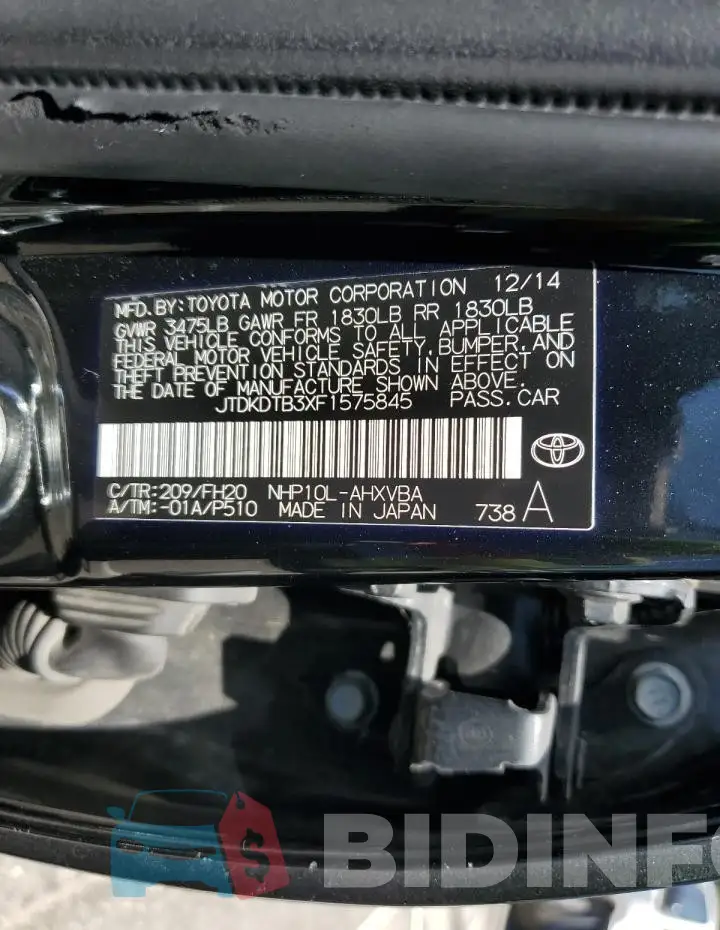 JTDKDTB3XF1575845 Photo# 13