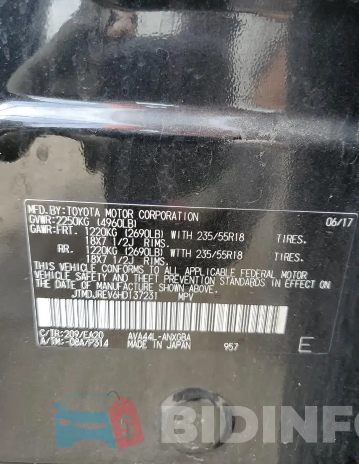JTMDJREV6HD137231 Photo# 12
