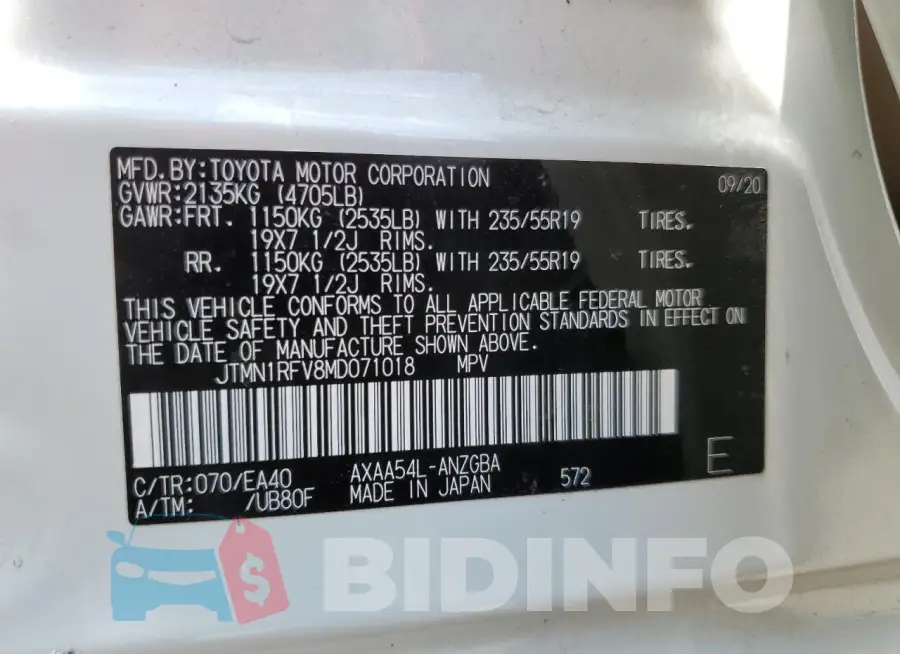 JTMN1RFV8MD071018 Photo# 13