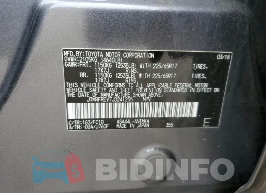 JTMRFREV7JD241255 Photo# 13