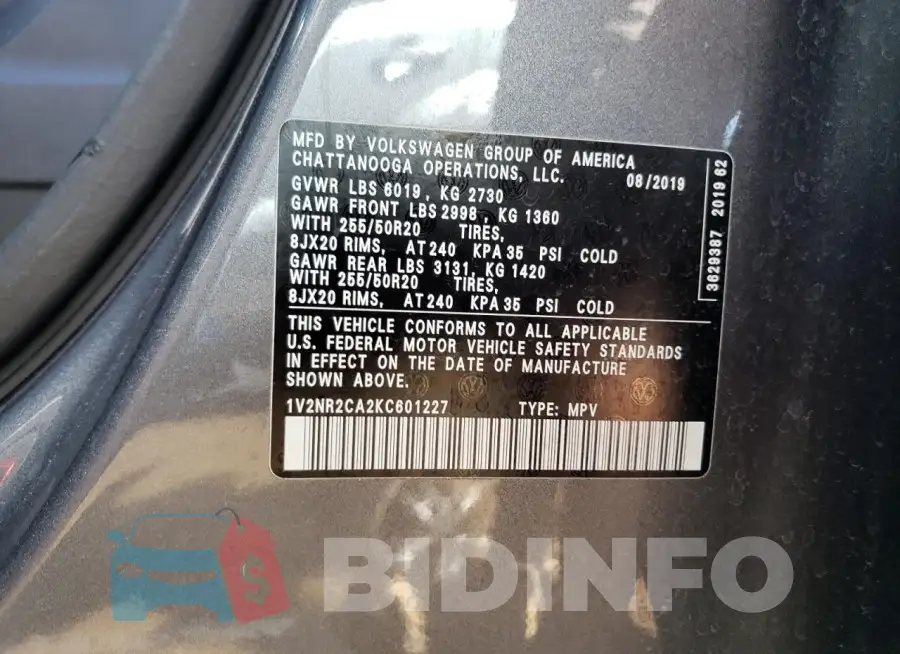 1V2NR2CA2KC601227 Photo# 12