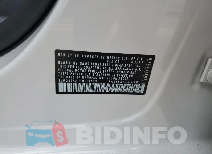 3VW2B7AJ1HM352593 Photo# 12