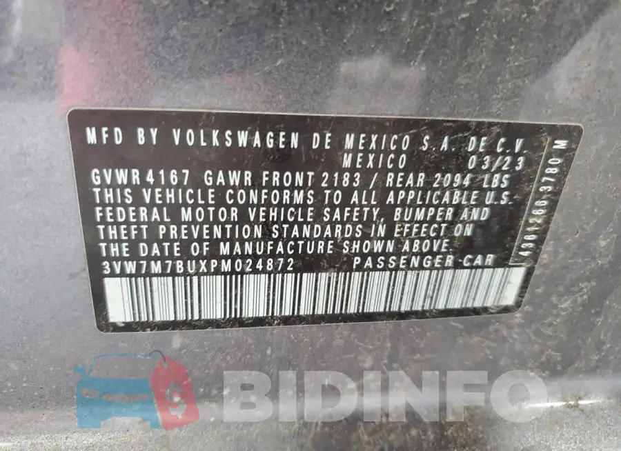 3VW7M7BUXPM024872 Photo# 12