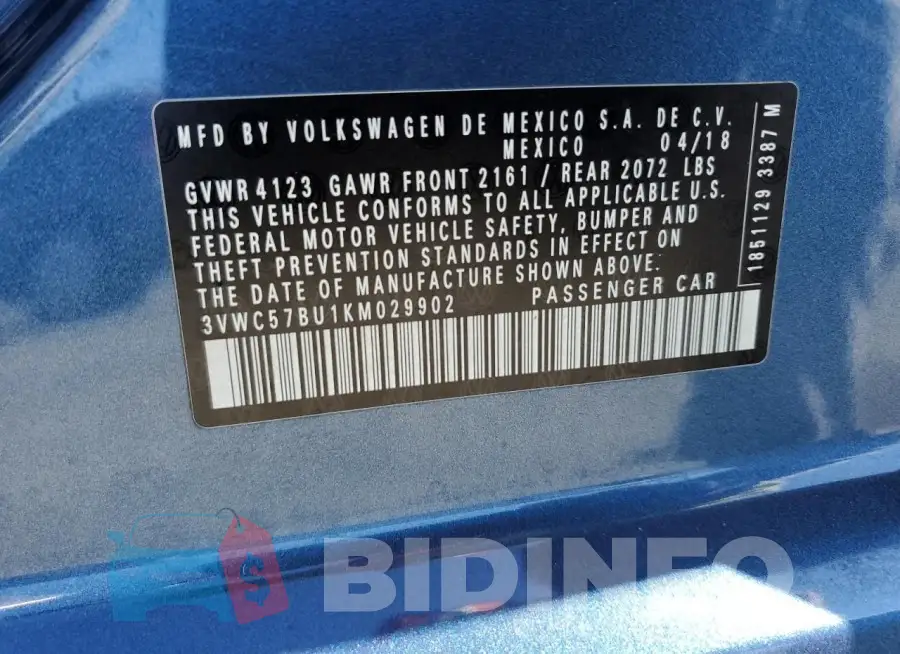 3VWC57BU1KM029902 Photo# 12
