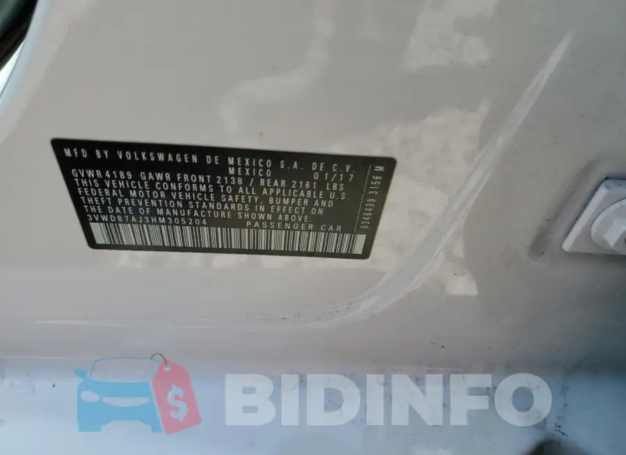 3VWDB7AJ3HM305204 Photo# 13