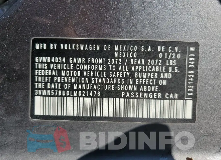 3VWN57BU0LM021476 Photo# 13