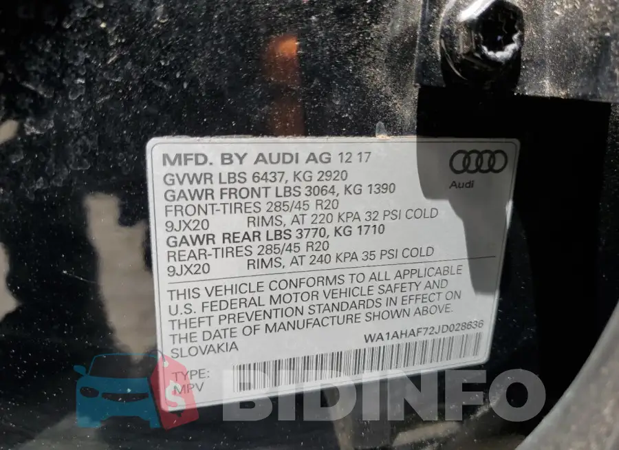 WA1AHAF72JD028636 Photo# 13