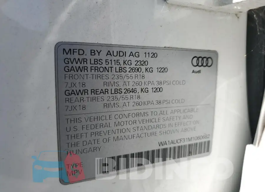 WA1AUCF31M1060682 Photo# 13