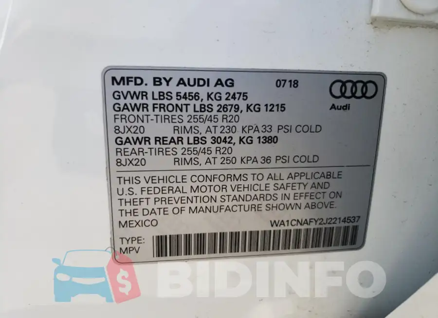WA1CNAFY2J2214537 Photo# 13