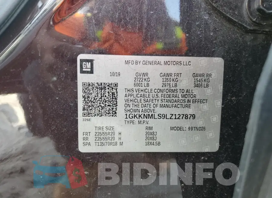 1GKKNMLS9LZ127879 Photo# 13