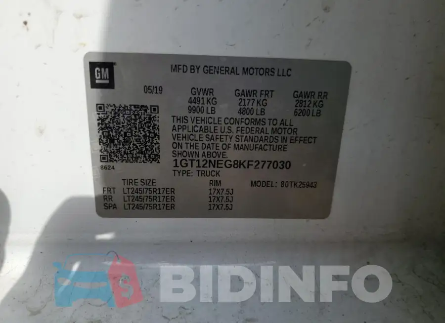 1GT12NEG8KF277030 Photo# 13