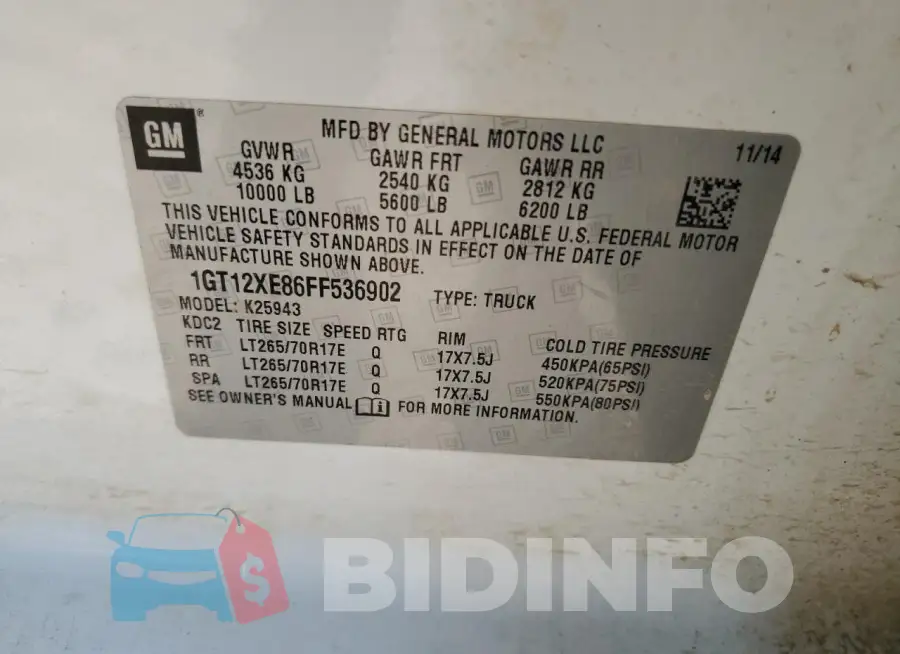 1GT12XE86FF536902 Photo# 12