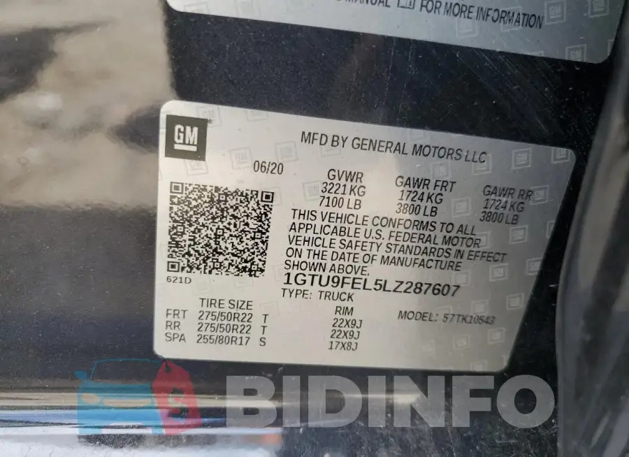 1GTU9FEL5LZ287607 Photo# 12