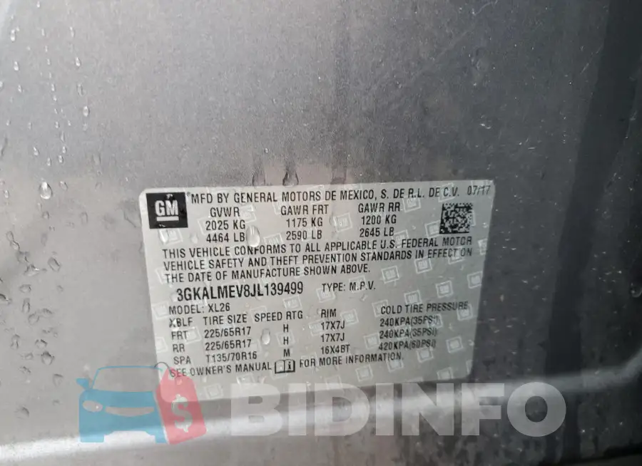 3GKALMEV8JL139499 Photo# 14